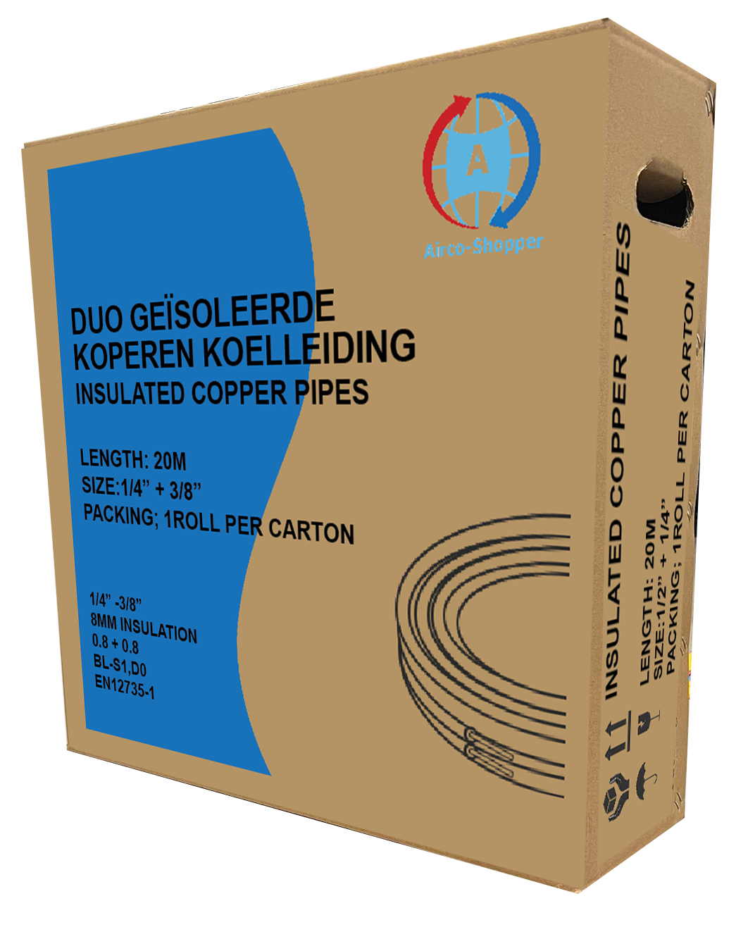 Airco-shopper Koelleiding 1/4*3/8 rol 20 meter