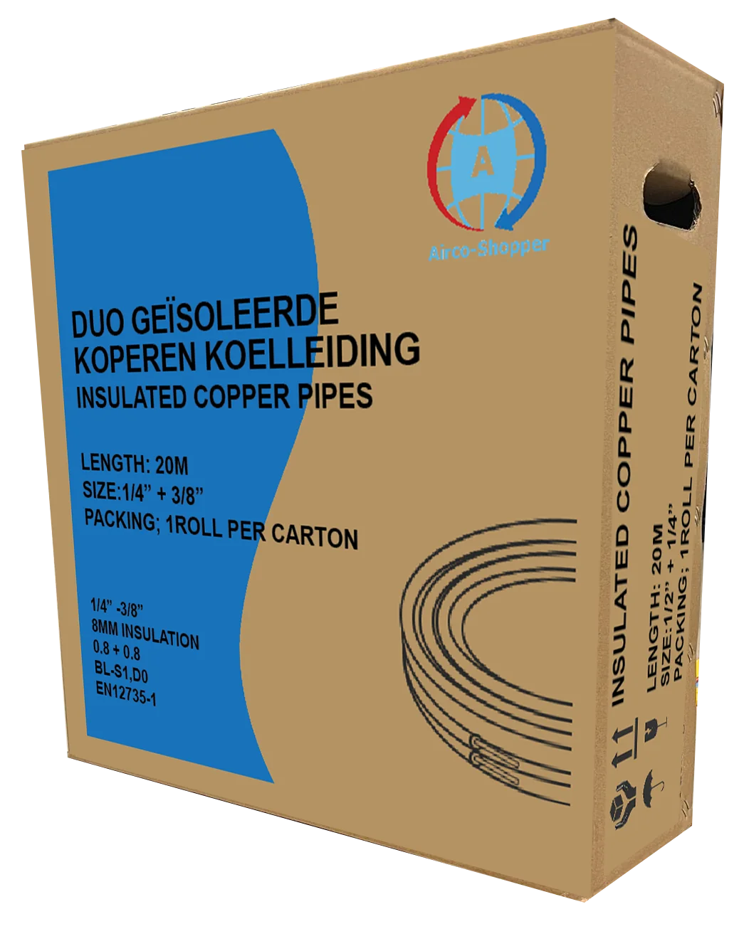 Airco-shopper Koelleiding 1/4*3/8 rol 20 meter